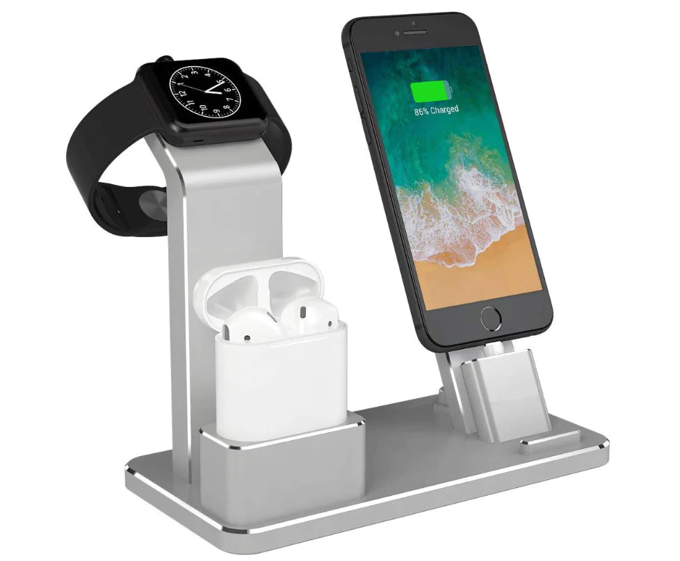 3-in-1 Metal Phone Stand and Charging Station