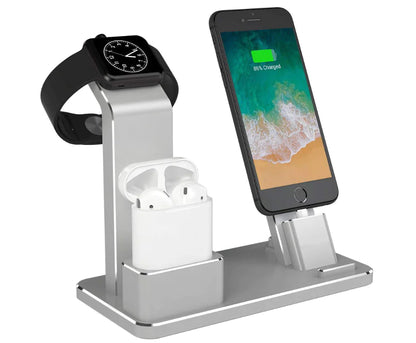 3-in-1 Metal Phone Stand and Charging Station