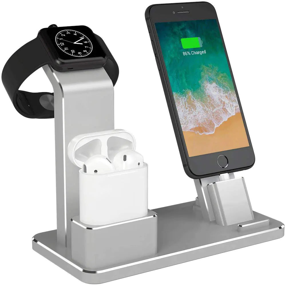 3-in-1 Metal Phone Stand and Charging Station