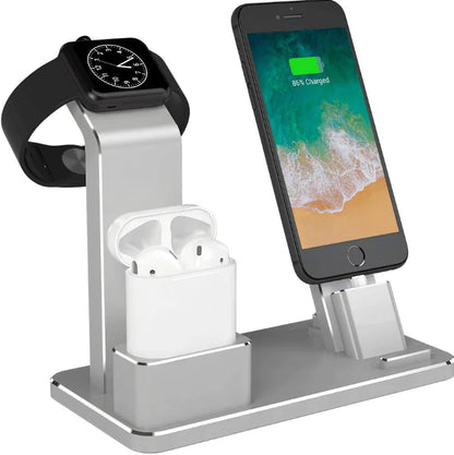 3-in-1 Metal Phone Stand and Charging Station